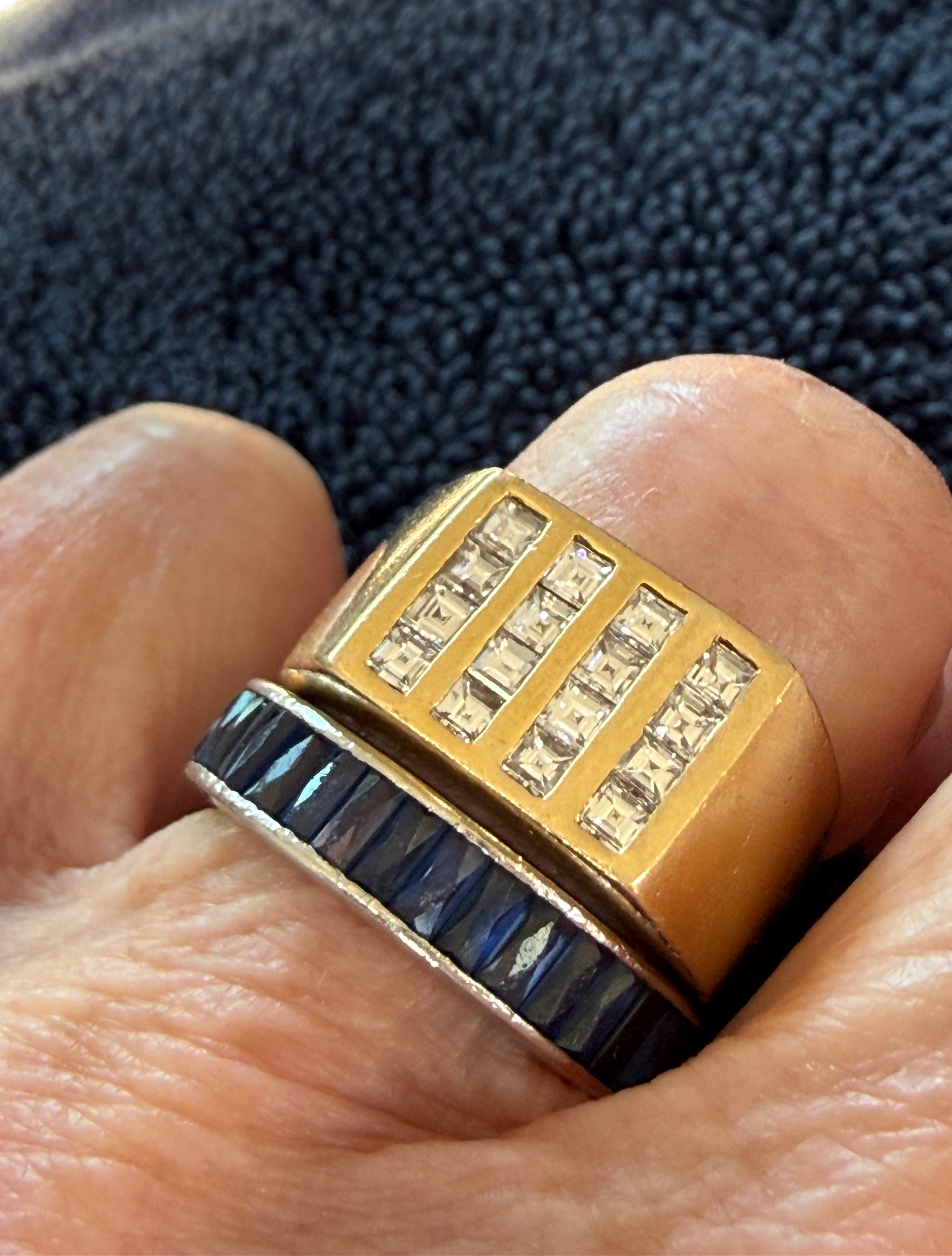 Vintage Signet Style Ring with Diamonds