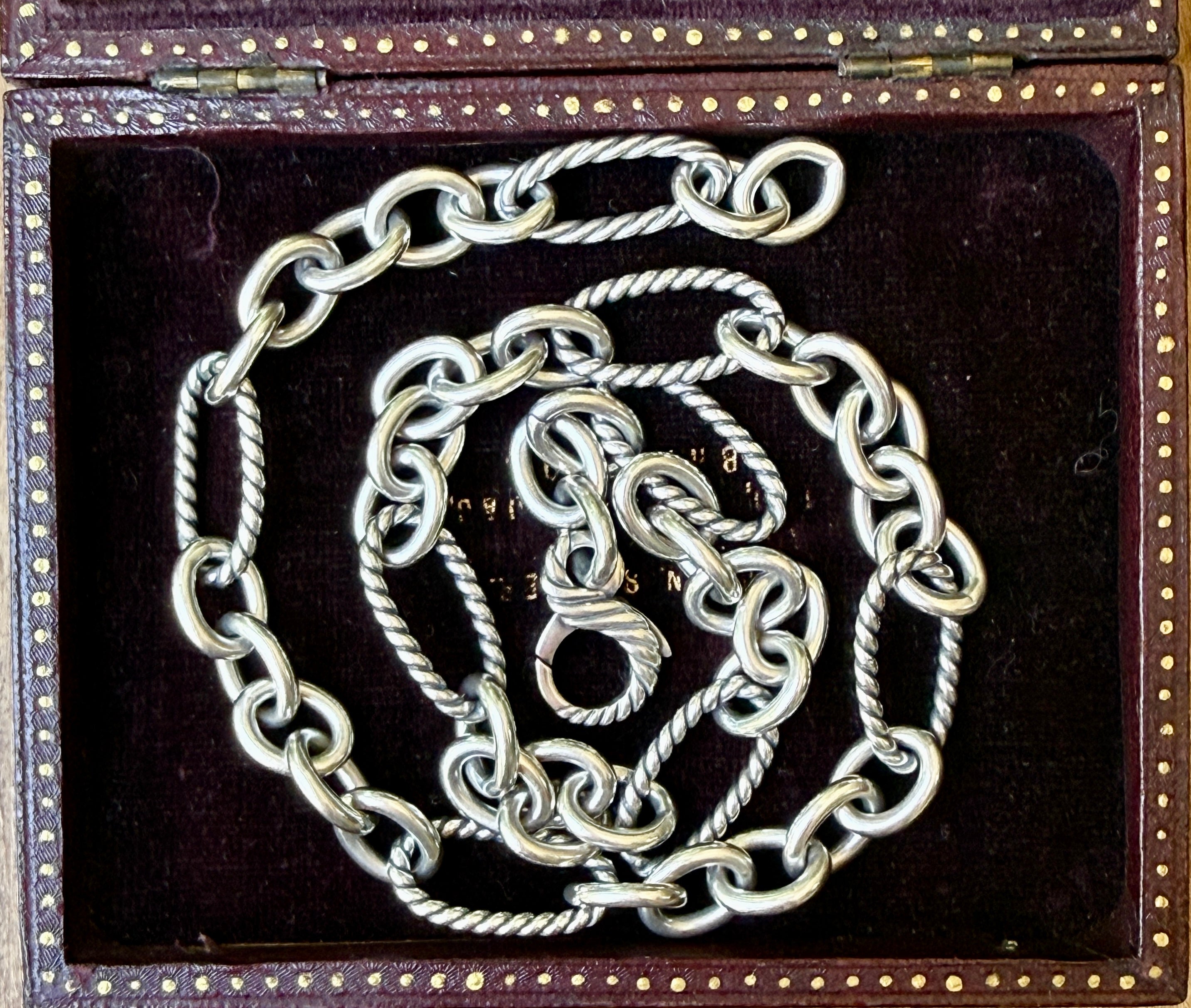 Vintage Designer Mixed Link Sterling Silver Chain