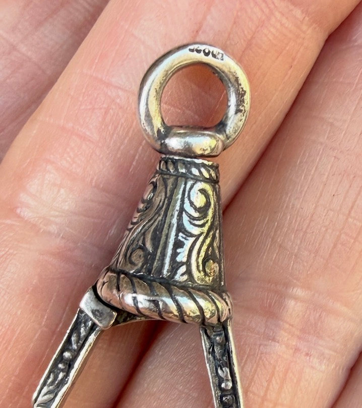 Jumbo Size Antique Sterling Silver Dog Clip