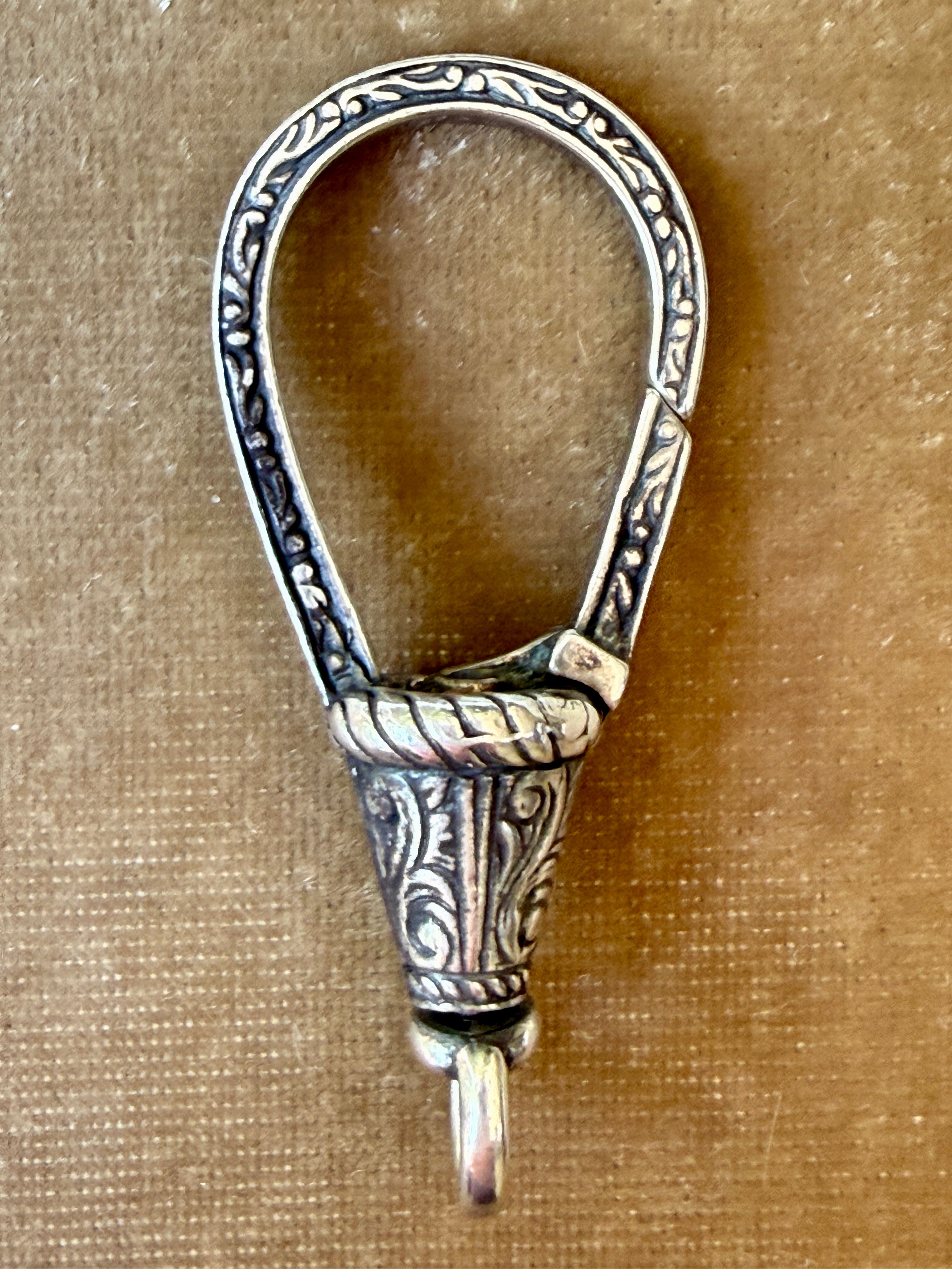 Jumbo Size Antique Sterling Silver Dog Clip