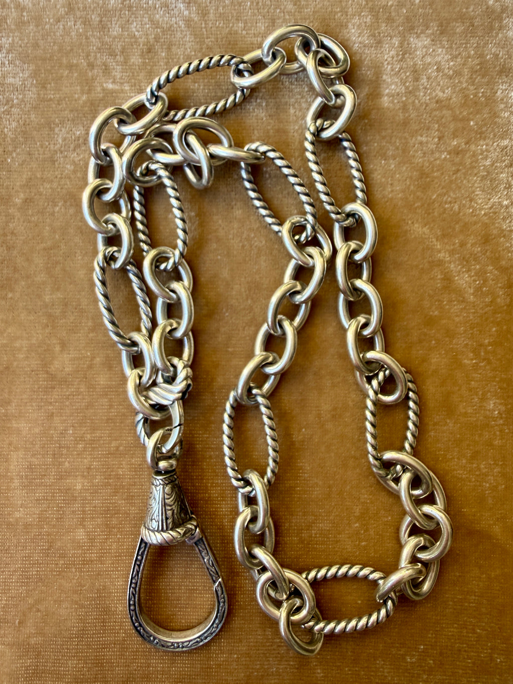 Jumbo Size Antique Sterling Silver Dog Clip