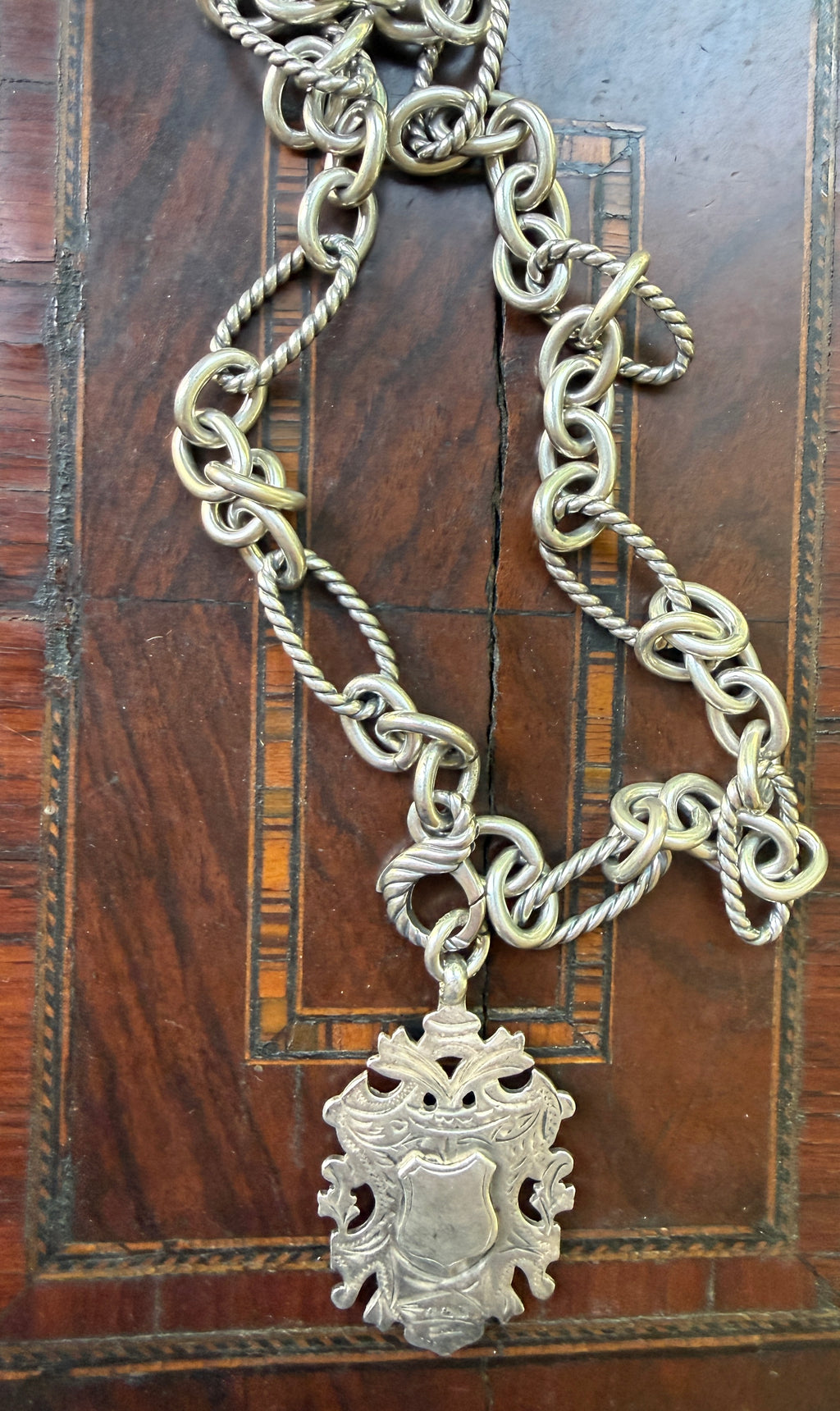 Vintage Designer Mixed Link Sterling Silver Chain
