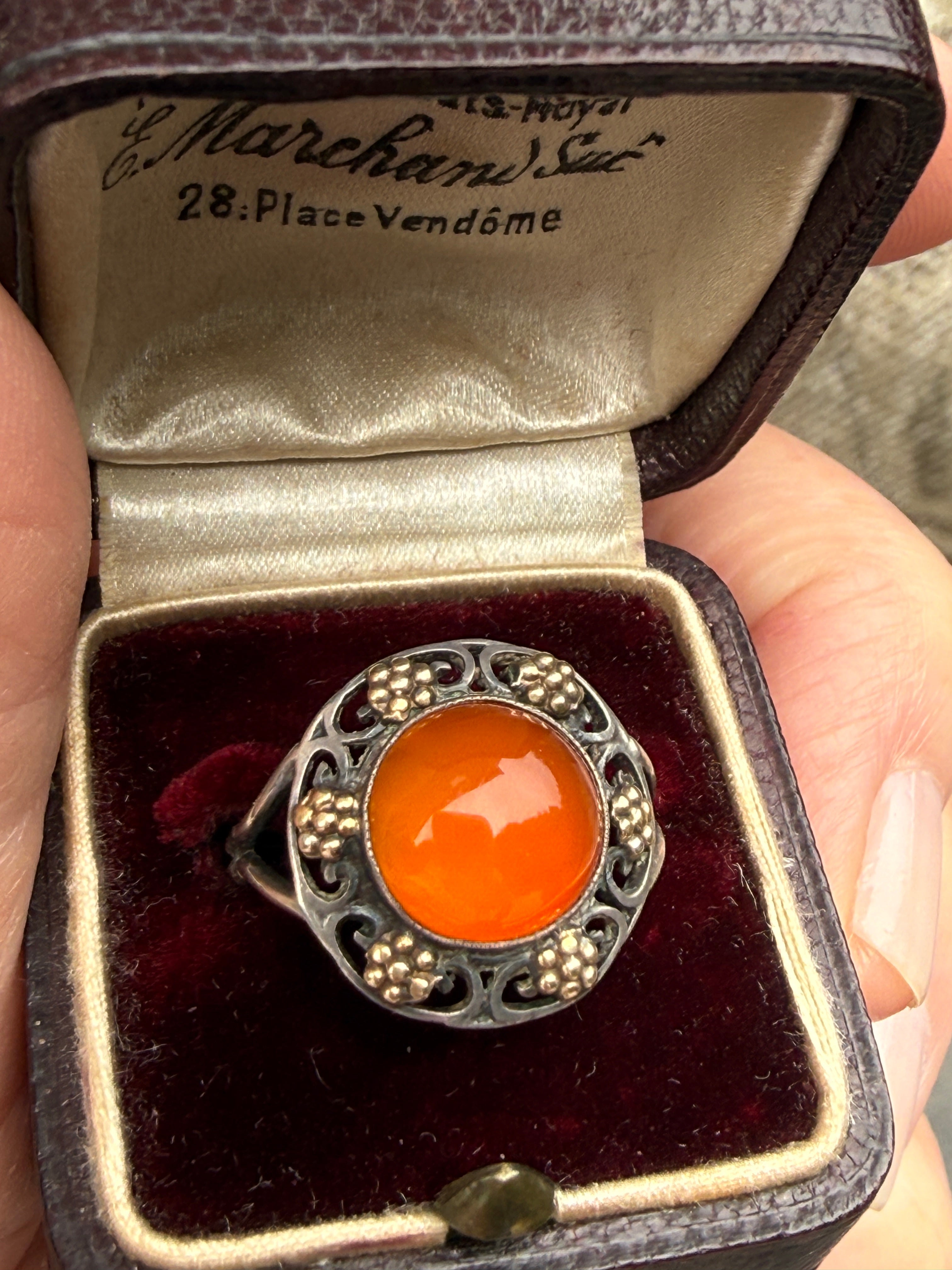 Antique English Carnelian Ring | Arts & Crafts Movement