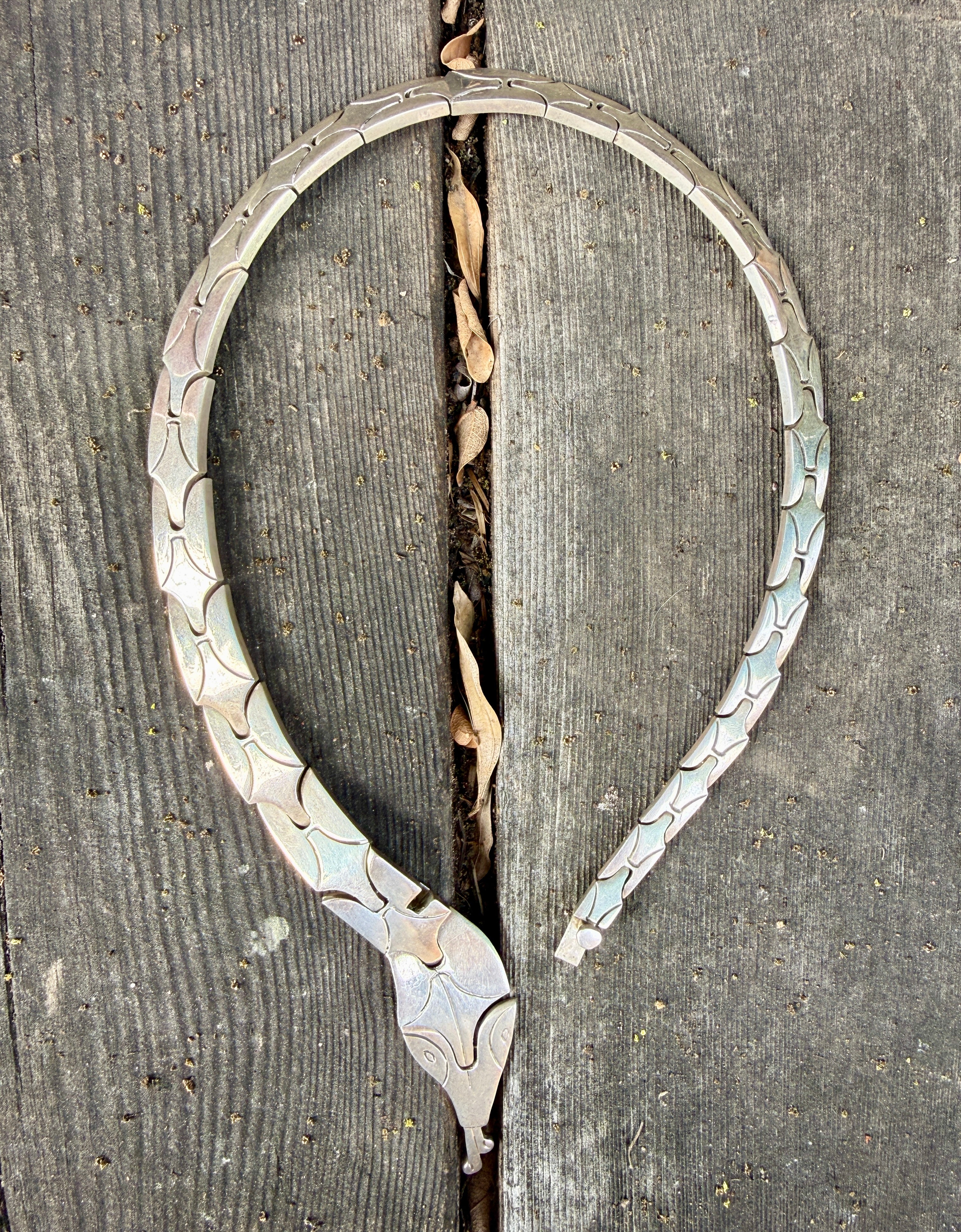 Vintage Mexican Sterling Silver Articulated Snake Necklace – Taxco 1959