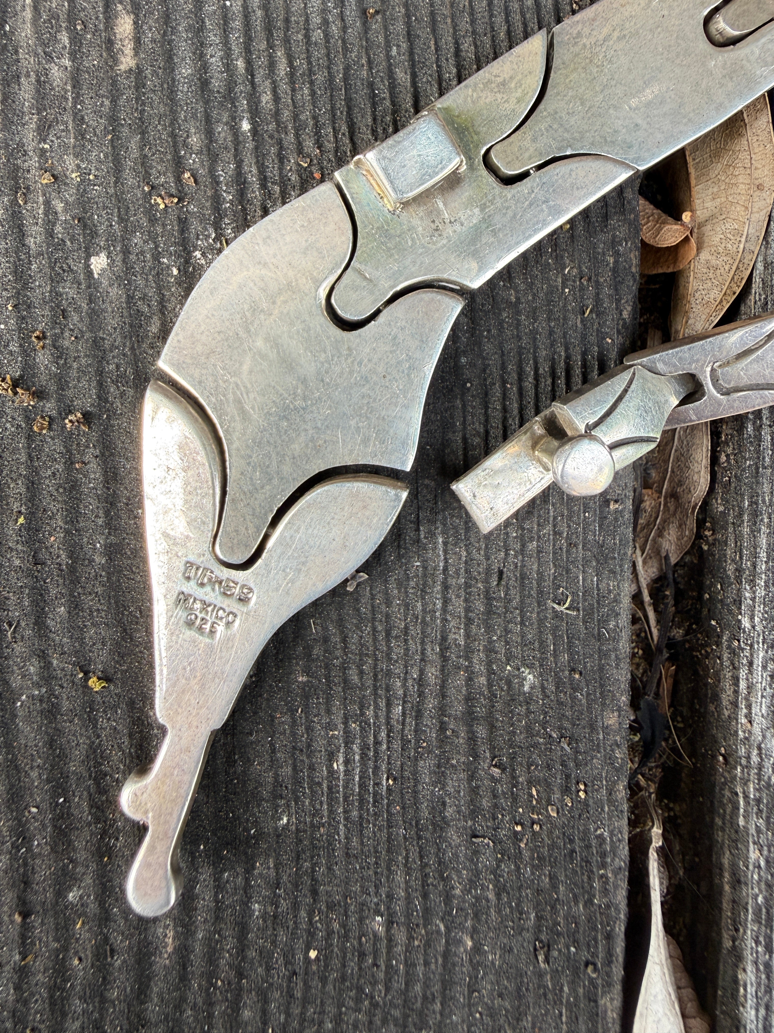 Vintage Mexican Sterling Silver Articulated Snake Necklace – Taxco 1959