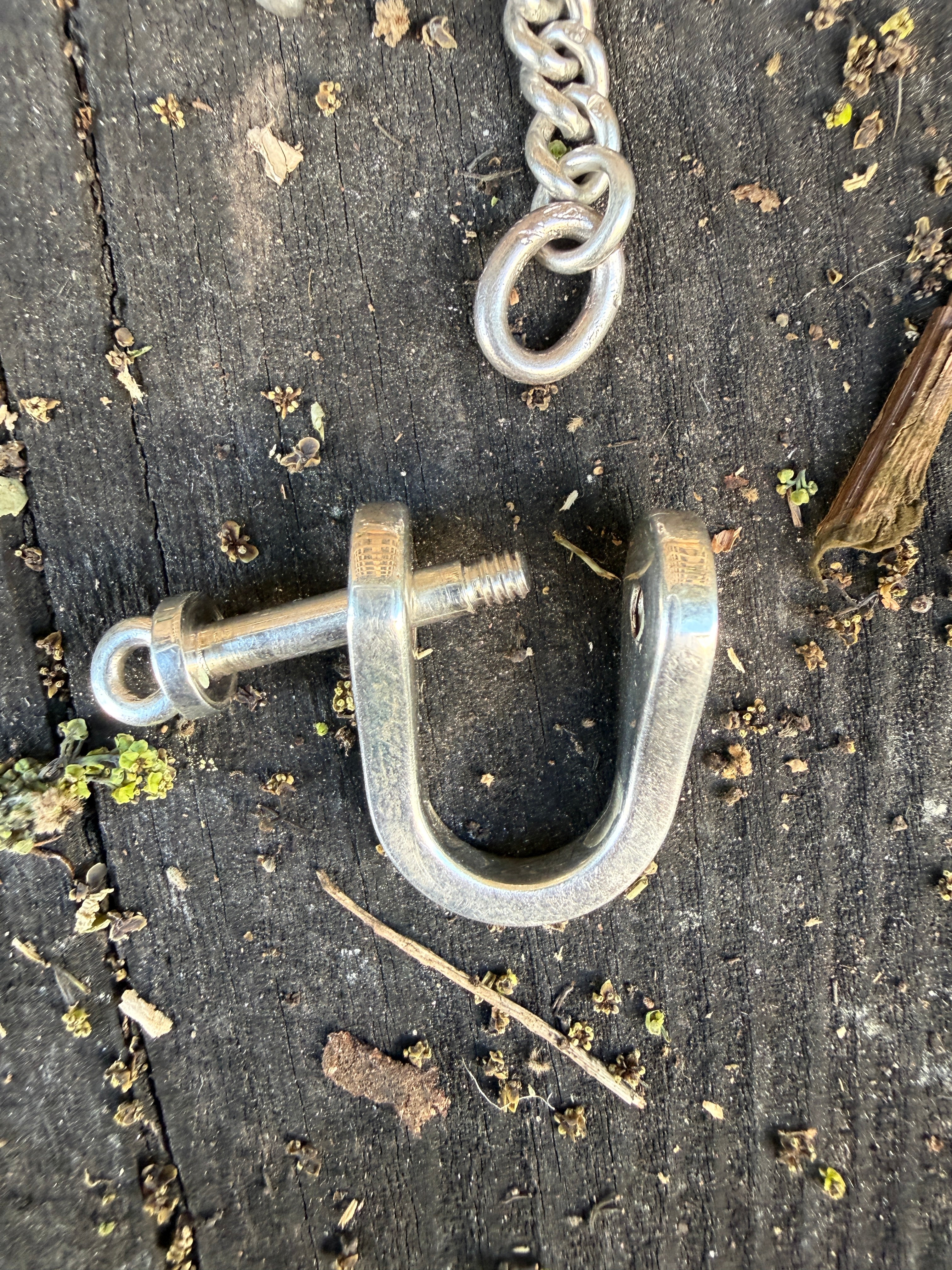 Antique Sterling Silver Watch Chain with Vintage Tiffany & Co. Shackle Connector