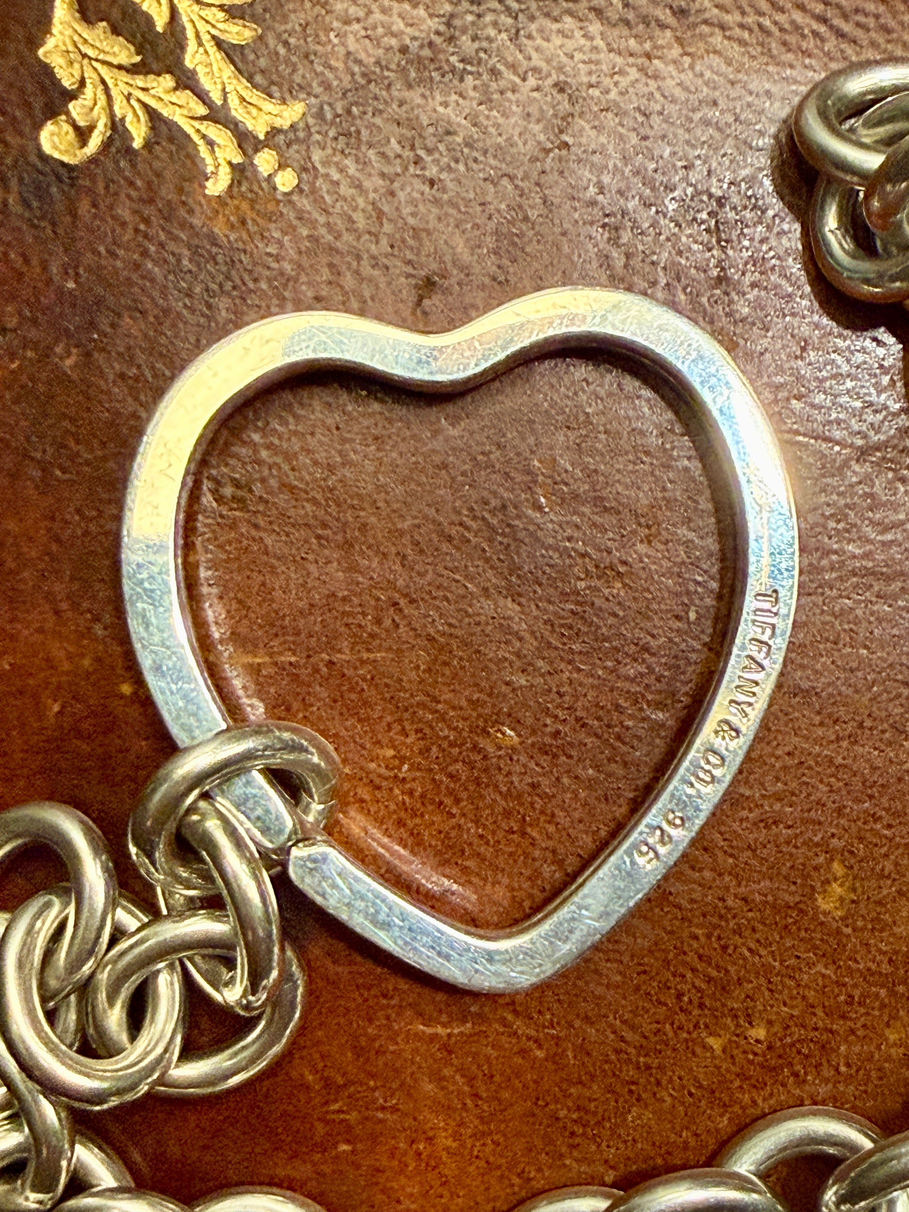 Vintage Tiffany Cable Link Necklace with Heart Split Ring Closure