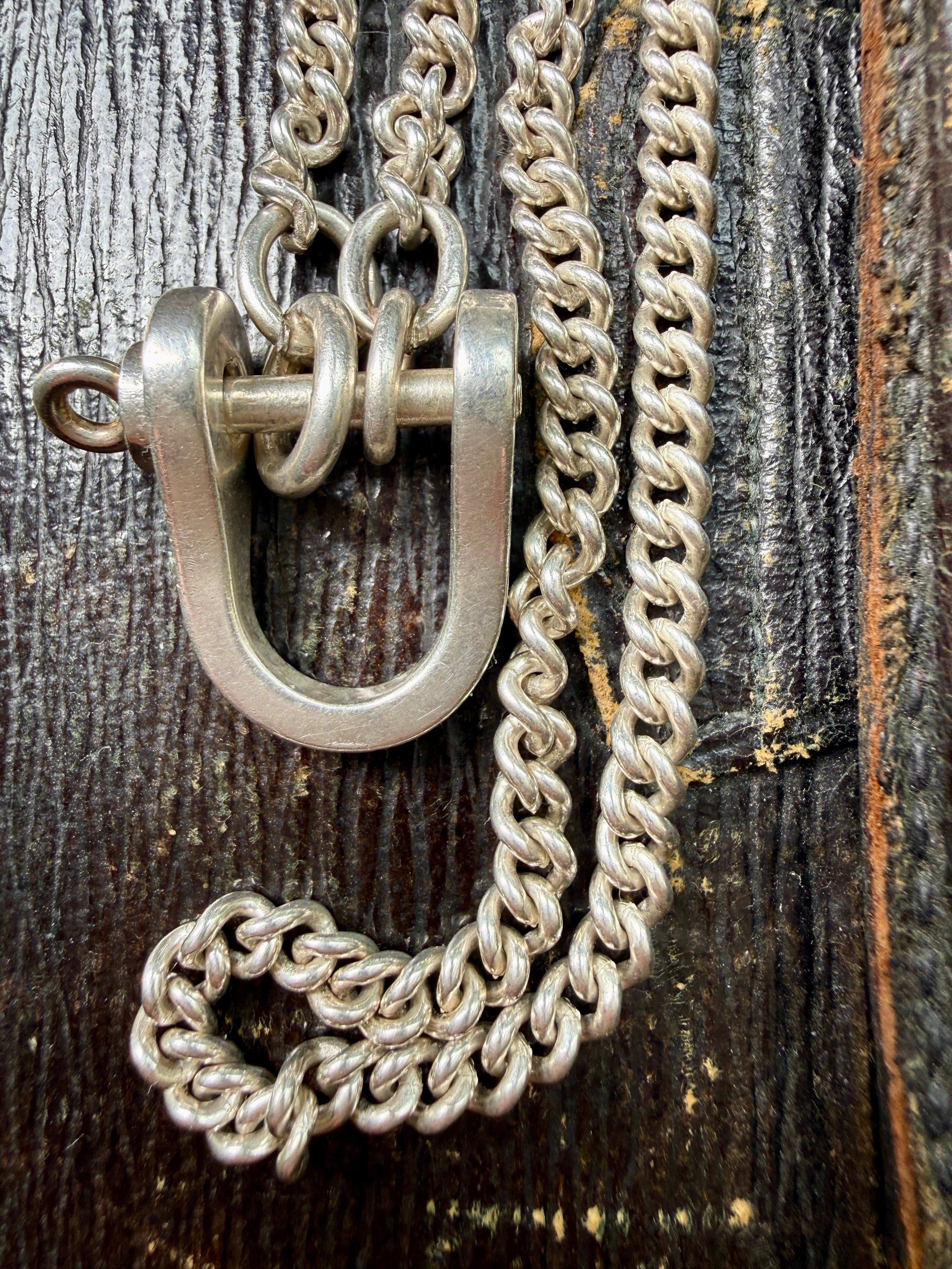 Vintage Tiffany & Co. Sterling Silver Curb Chain with Signed Shackle Closure