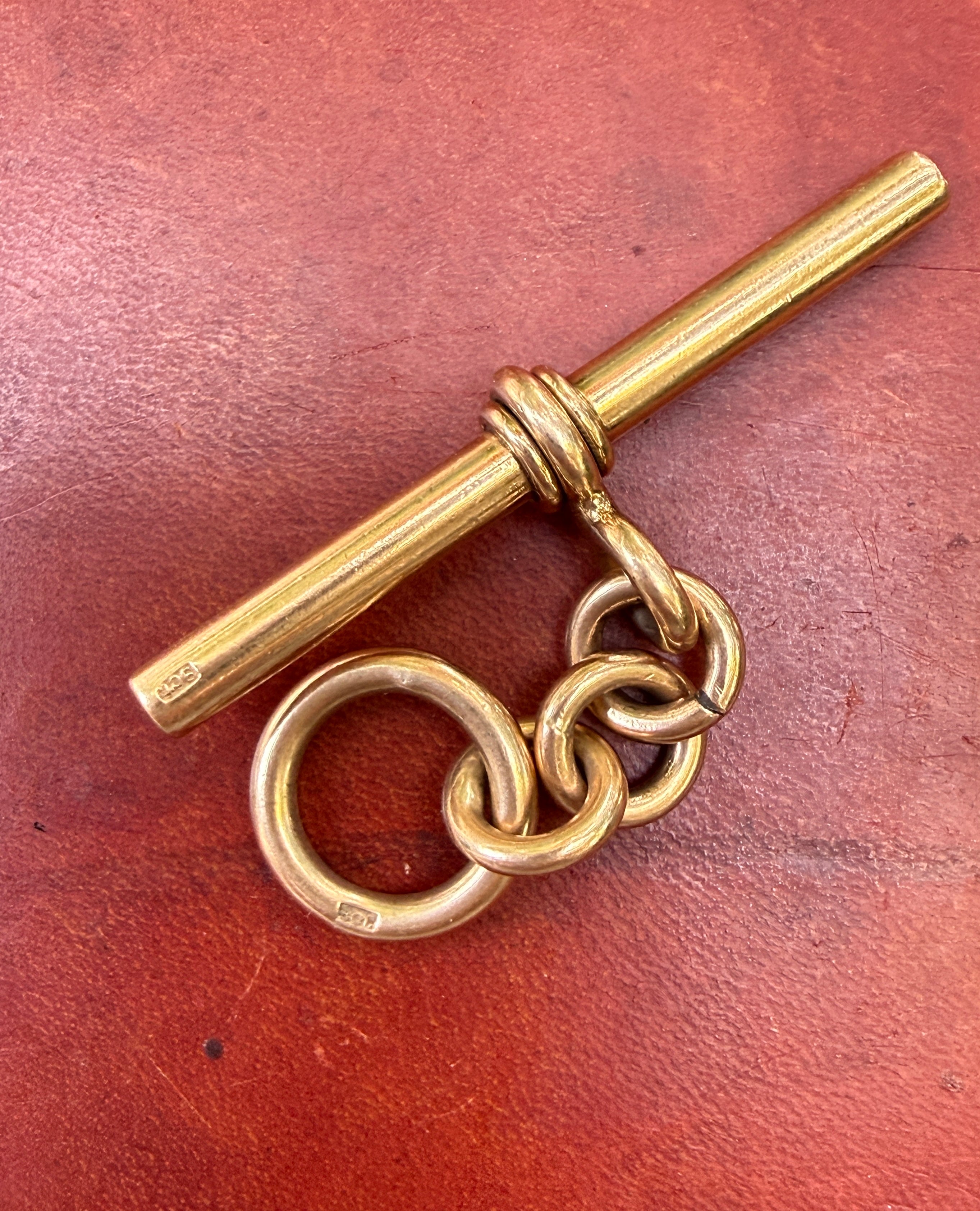 Antique 9k English Locket and T-bar Set