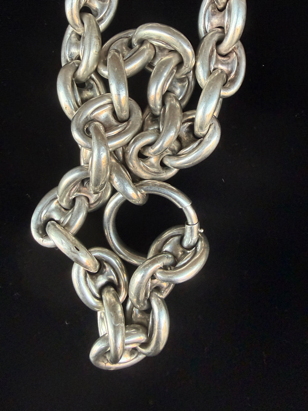 Antique Puffy Mariner Link Necklace