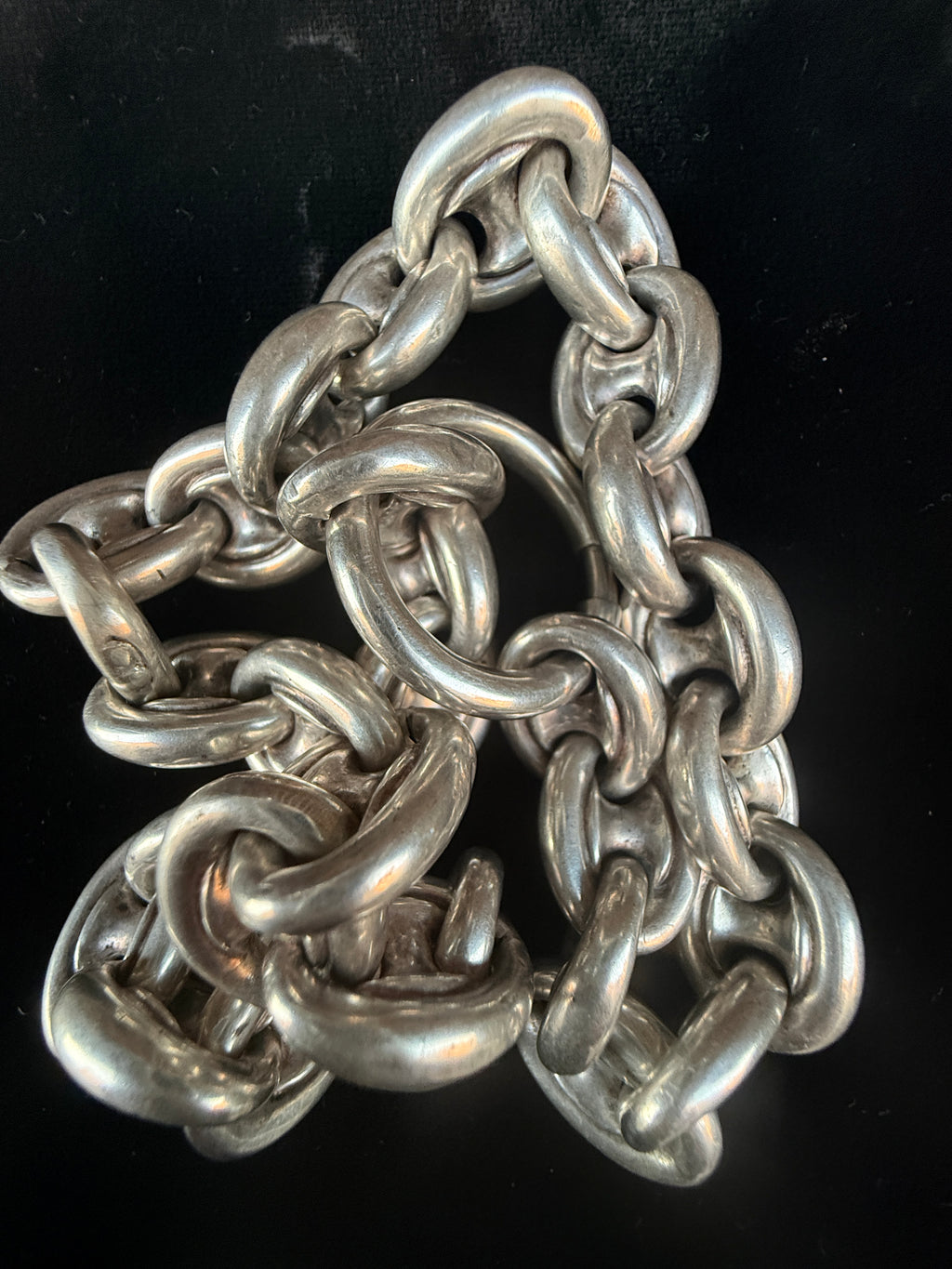 Antique Puffy Mariner Link Necklace