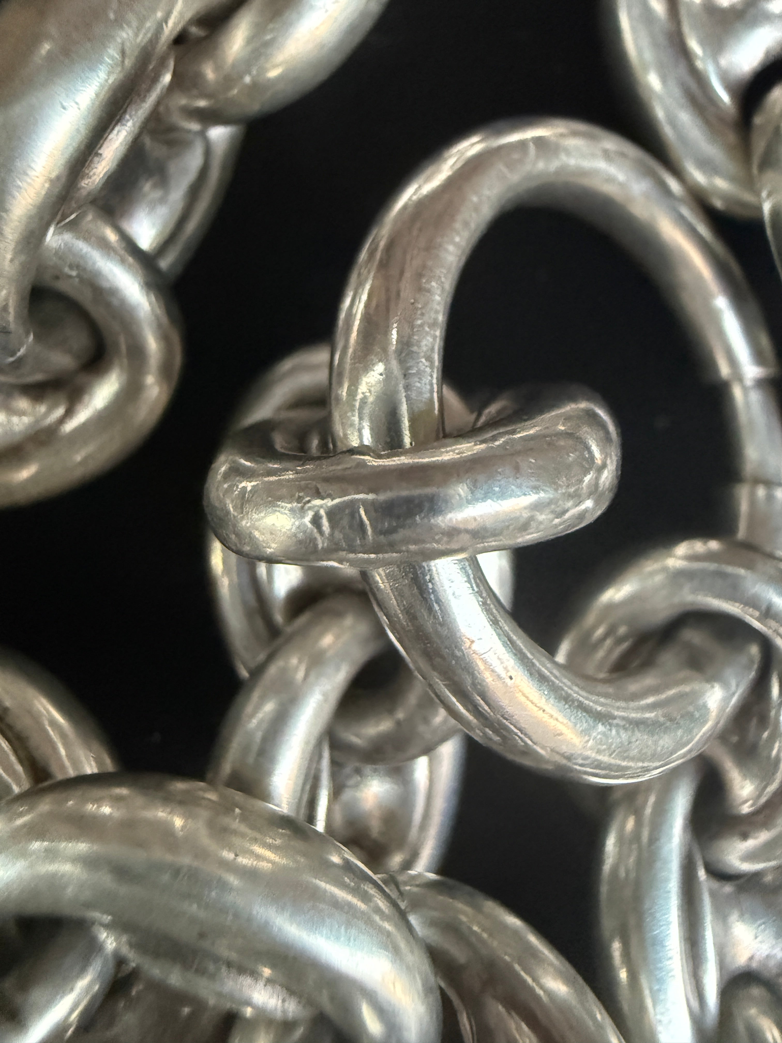 Antique Puffy Mariner Link Necklace
