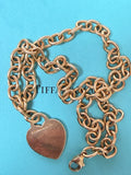 Vintage 18k Tiffany & Co. Cable Link Necklace with Heart Tag Pendant