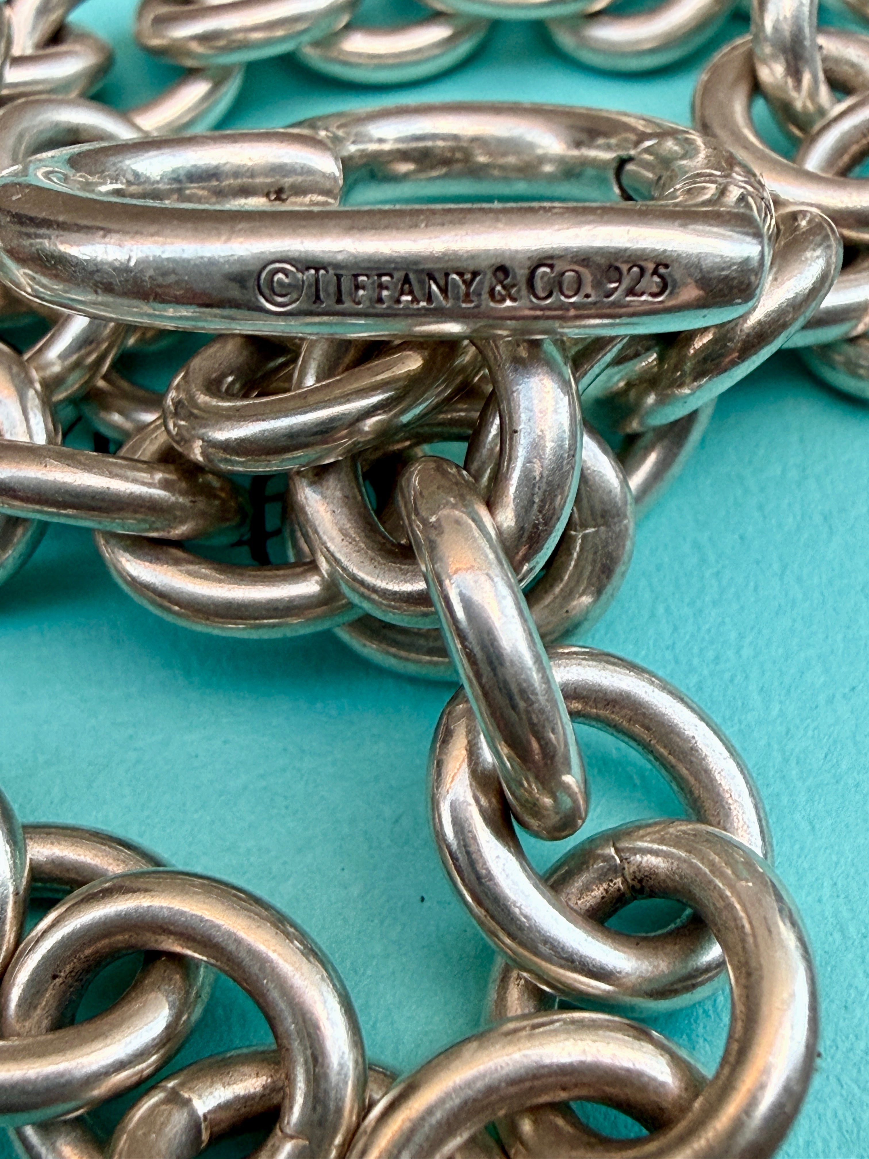 Vintage Tiffany & Co. Sterling Silver Cable Necklace with Clasping Heart Lock