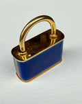 French Vintage 18k with Enamel Padlock Pendant
