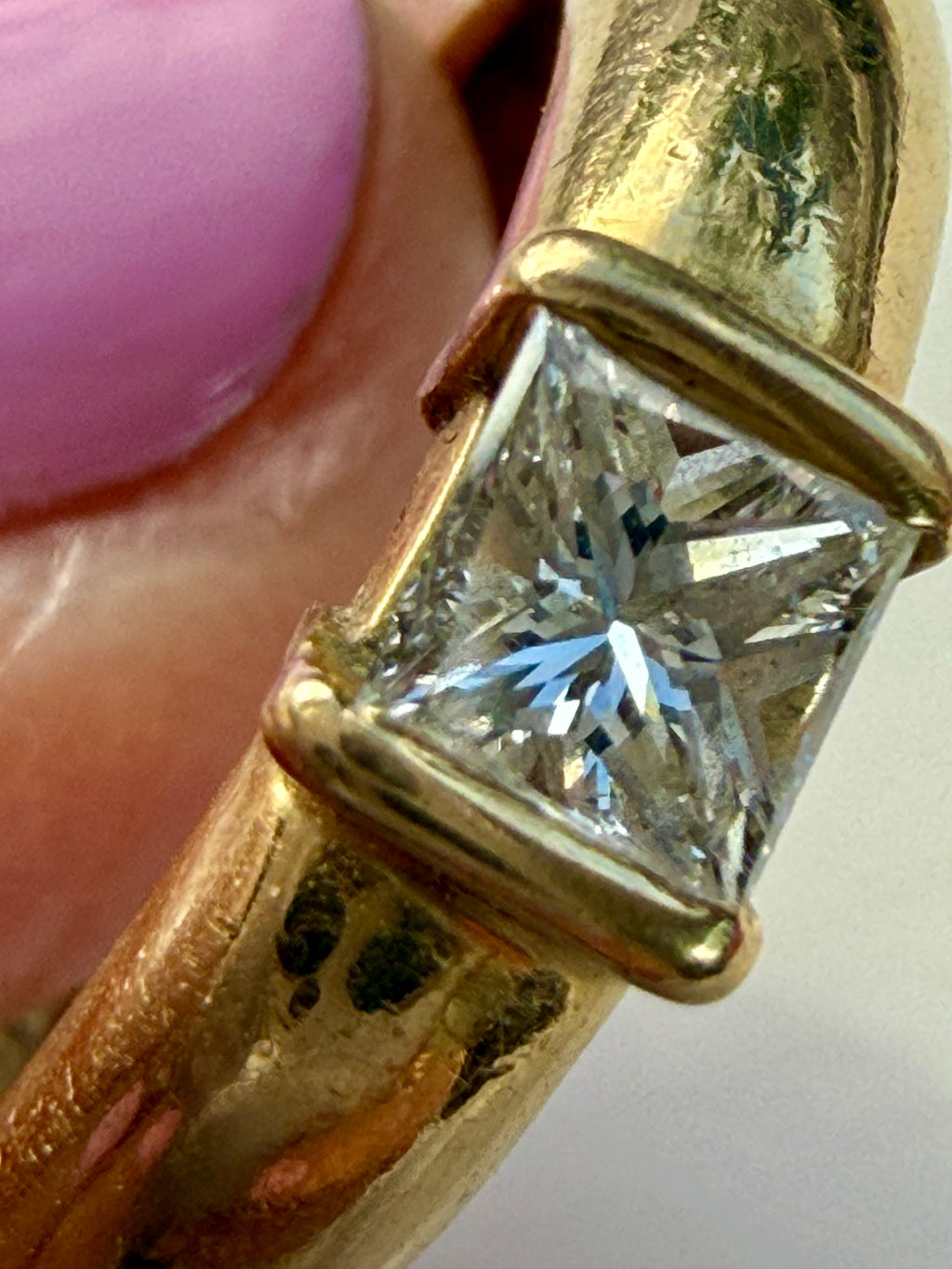 Vintage Van Cleef & Arpels 18k Gold Carré Cut Diamond Ring