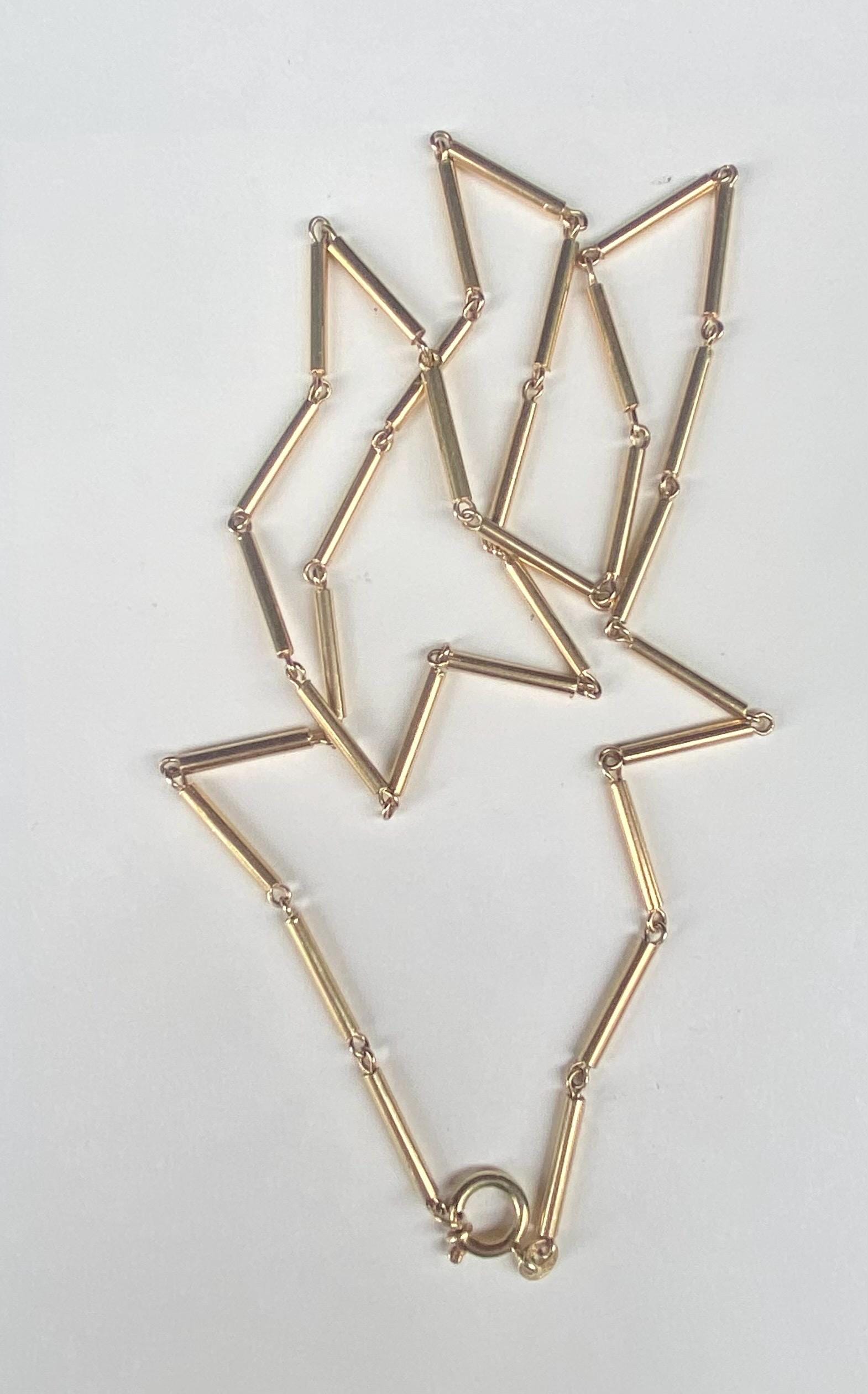 Vintage 18k Barrel Necklace