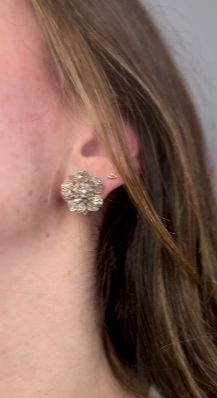 Antique Floral Diamond Earrings